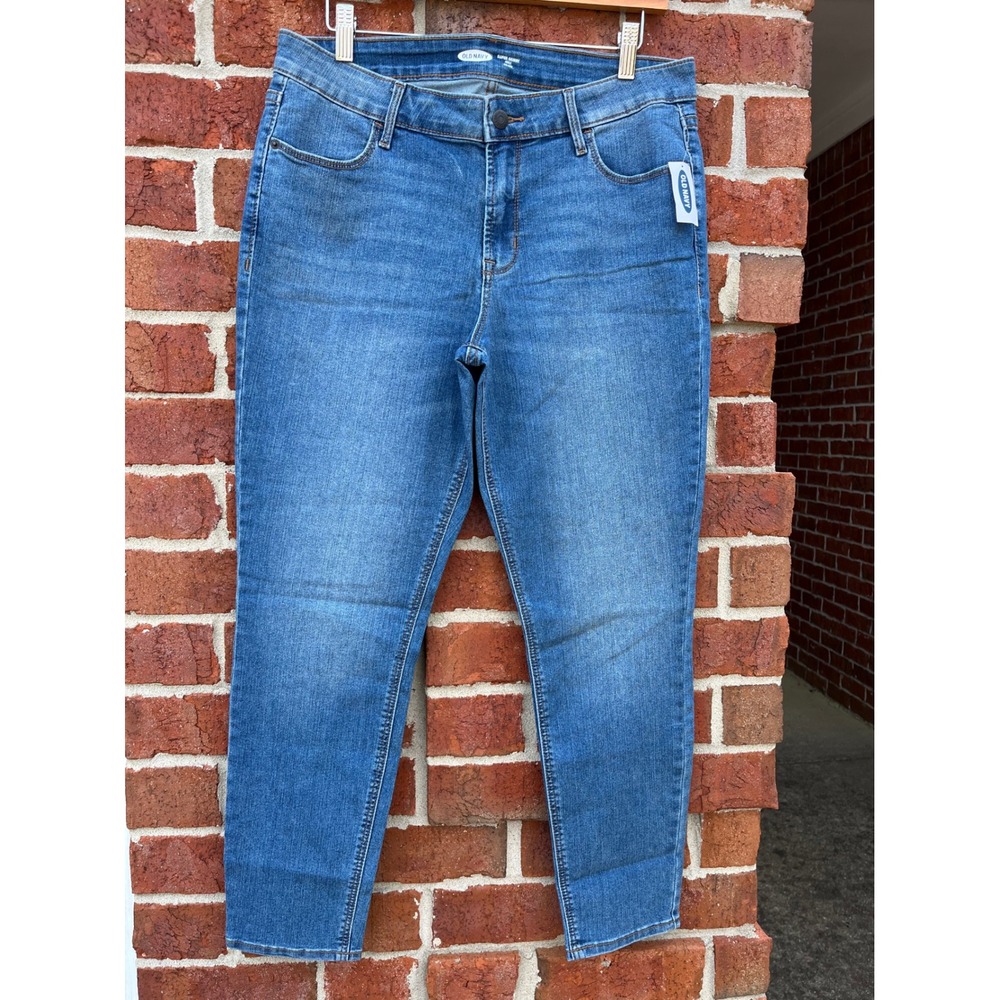 Old Navy Super Skinny Ankle Jeans Womens 12 Mid Rise Blue Denim 245